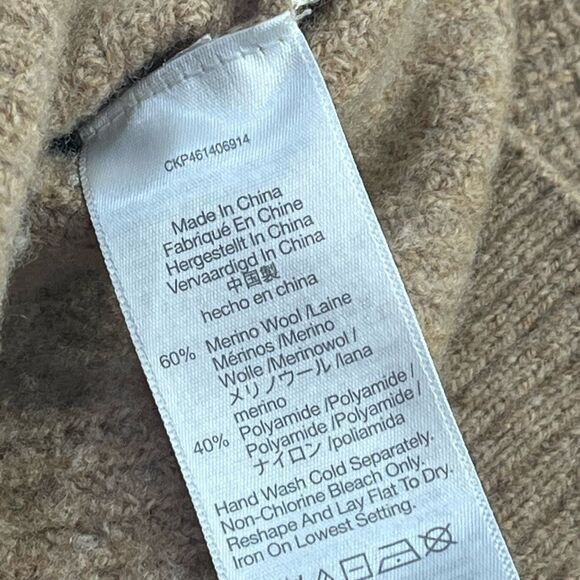 Madewell Womens Lyle Rib Henley Sweater Size Small Wool Blend Brown Hi Low Hem - Picture 3 of 4